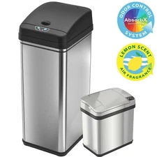 Multifunction 13 Gallon + 2 Gallon Sensor Trash Can Combo Home Office