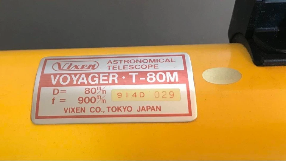 Vixen Voyager T-80M Vintage Achromatic Refractor Telescope 80mm – Japan - Image 3 of 4