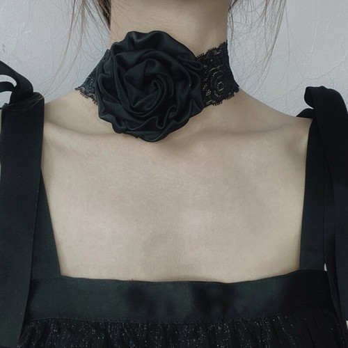 Flower Rose Summer Wide Necklace Wedding Necklace Jewelry for Bridal Women - Picture 6 of 11