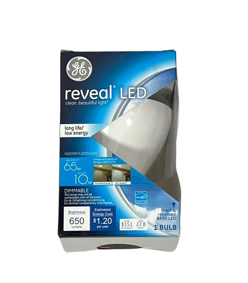 GE reveal LED Indoor Floodlight Dimmable Light Bulb 65w 10w 650 Lumens 1 Bulb - Image 2 of 3