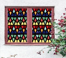 3D Green Triangle A348 Window Film Print Sticker Cling Stained Glass UV Zoe