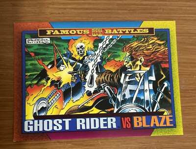 1993 Marvel Famous Battles #172 Ghost Rider vs Blaze Trading Card - Excellent