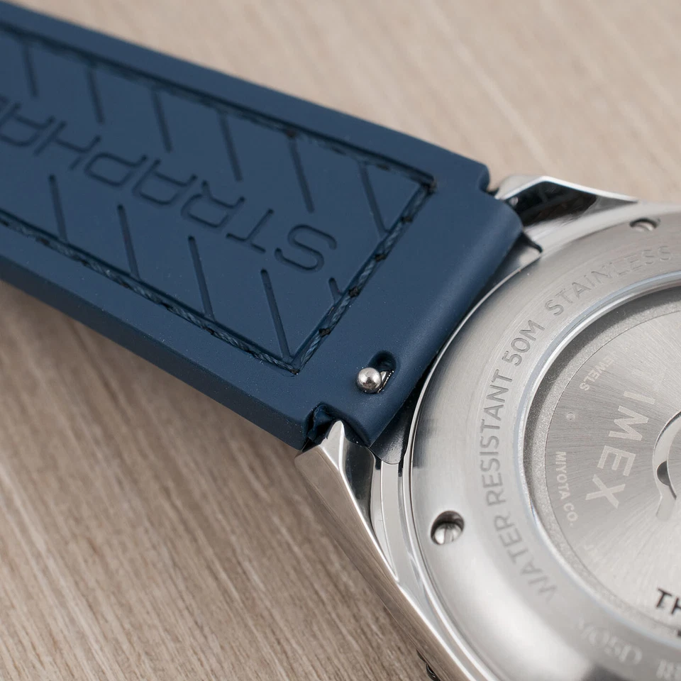 Sailcloth Rubber Watch band Strap Timex Q Royale AE1200 M79 GMT 18mm Chronograph - Image 4 of 4