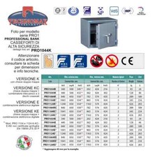 CASSAFORTE TECHNOMAX DI ALTA SICUREZZA - PROFESSIONAL BANK PRO1044K 44Hx50Lx4...