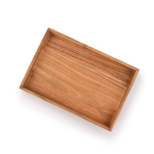 Acacia Wood Serving Tray with Handles,Wooden Tray, Snack Tray, Breakfast - Bild 4 von 6