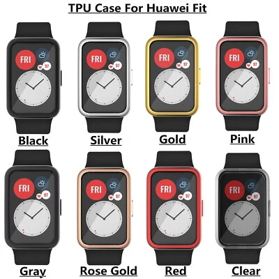 For Huawei Watch Fit Protective Bumper Case Screen Protector Soft TPU Full Cover