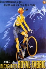 BICYCLE MOUNTAIN BIKE CYCLES FRENCH ALPS ROYAL FABRIC SPORT VINTAGE POSTER REPRO