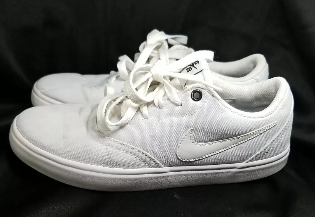 Sb womens check solar canvas skate shoes - pure clearance white