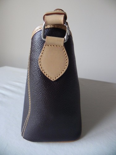 TRUSSARDI BORSA A TRACOLLA REGOLABILE ORIGINALE IN PELLE MARRONE SCURO - Foto 3 di 12