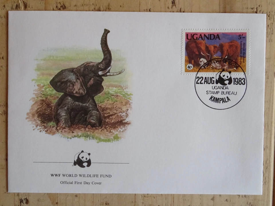 WWF African Elephant LOXODONTA 1983 SET Silver Medallion & First Day Cancel - Image 4 of 4