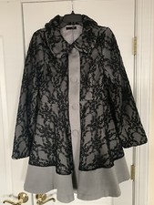 Nwot Ryu Gray And Black Embellished Lace Coat