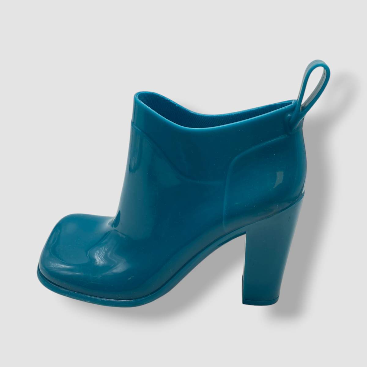ミドルブーツ BOTTEGA VENETA Women Boots 677113 BLUE Bottega Veneta Women's Blue Rubber Block-Heel Ankle Rain