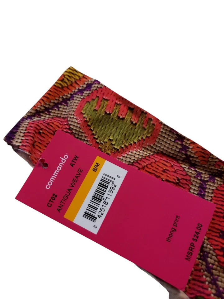 **NEW** SET OF 2 COMMANDO ANTIGUA WEAVE CLASSIC THONG PRINT PANTIES SIZE S/M $24 - Image 4 of 4