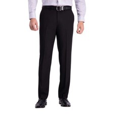 Haggar Men's Super Flex Waistband Straight Dress Pants Black, Size 32x29 New 
