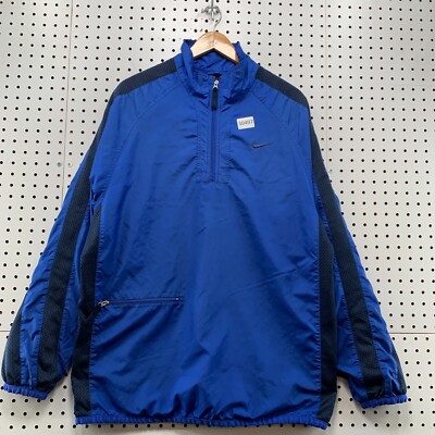 Vintage Y2K Nike Windbreaker Jacket MEns XL Blue Black Mesh Lined 25x30.5