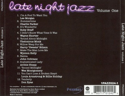 VARIOUS ARTISTS - LATE NIGHT JAZZ, VOL. 1 NEW CD