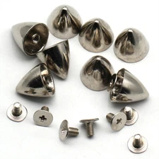 20 50pcs Silver Spots Cone Screw Metal Studs Leather craft Rivet Bullet Spikes