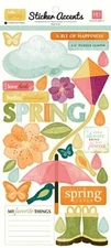 2 Sheets of Echo Park Paper HELLO, SPRING Theme Scrapbook Stickers (SW201)