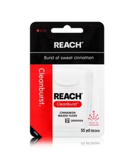 REACH Waxed Dental Floss, Cinnamon, Plaque Remover for Teeth, Shred Resistant...