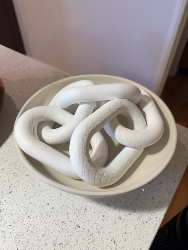 Decorative Wood Chain Link Modern Boho Home Farmhouse Decor, 5 Link Chain White 