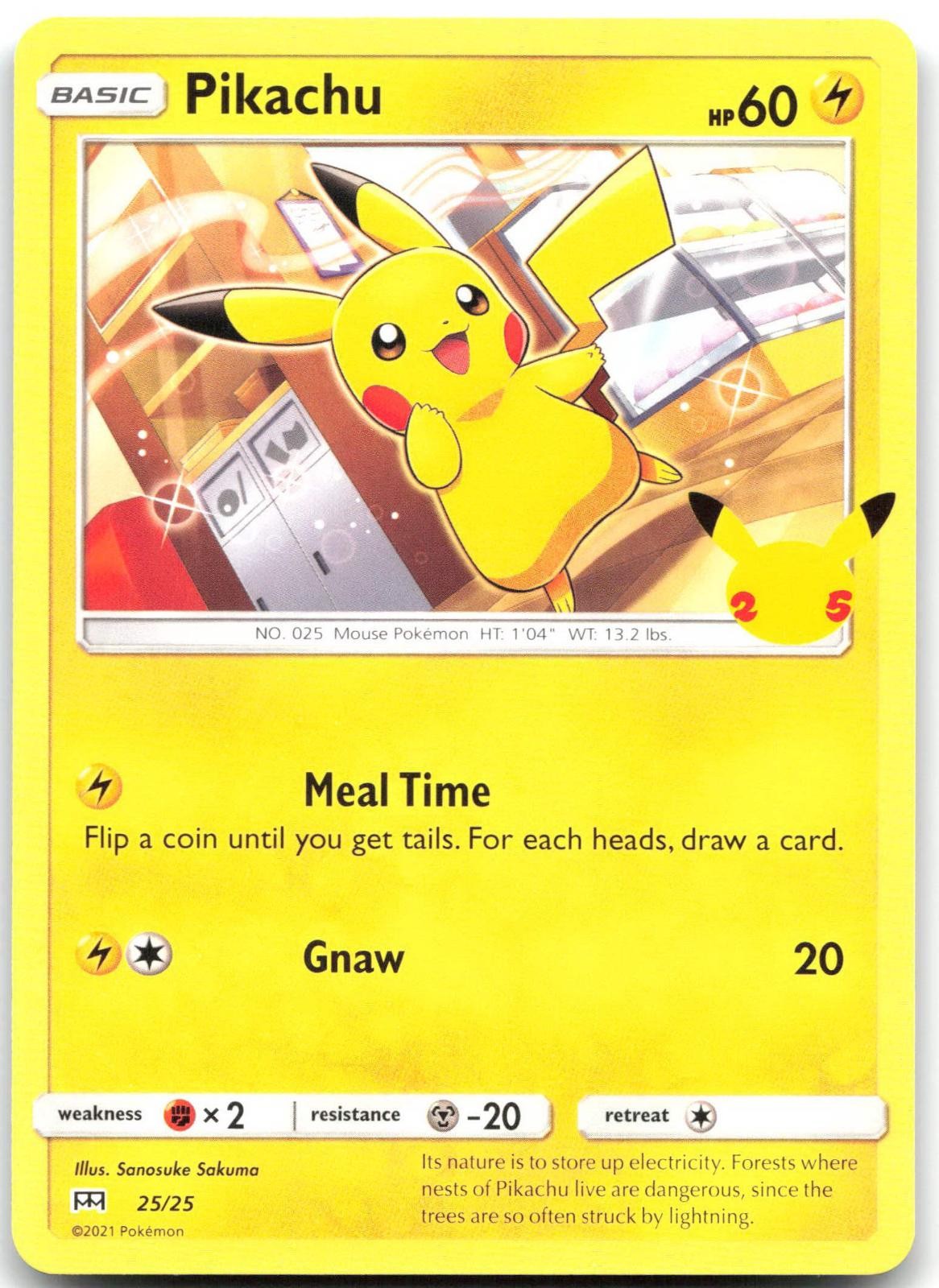 Pikachu 025/025 Promo McDonald's 25th Anniversary Promos Pokemon Near Mint