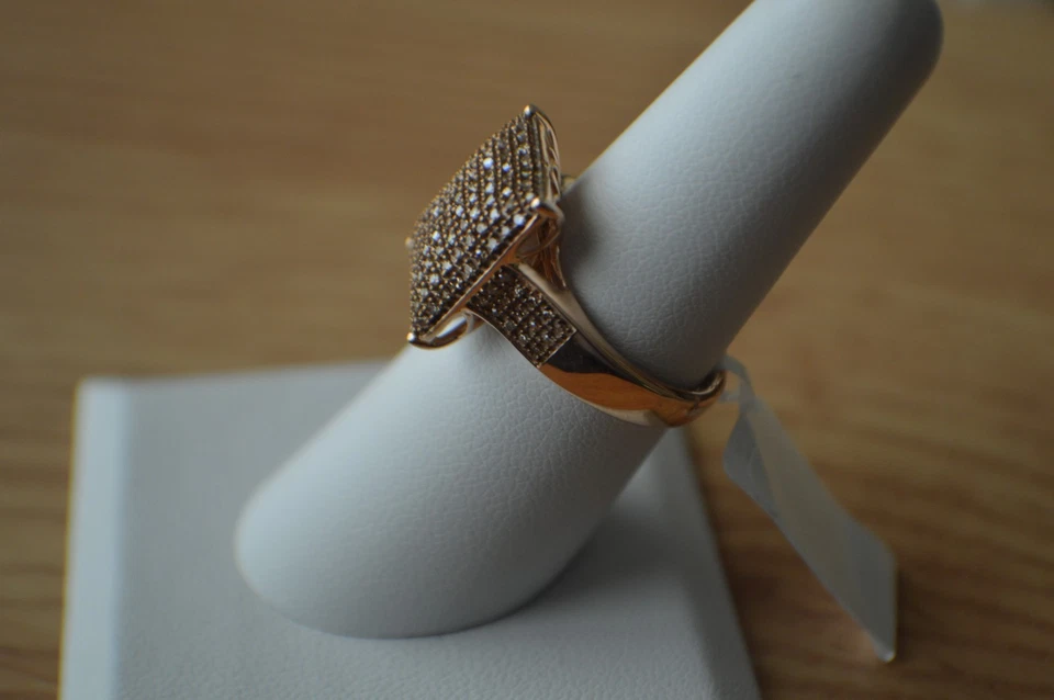 0.50ct Natural Champagne Diamond Ring ~ 14K RG Plated over Fine Silver Size 7 - Image 3 of 4