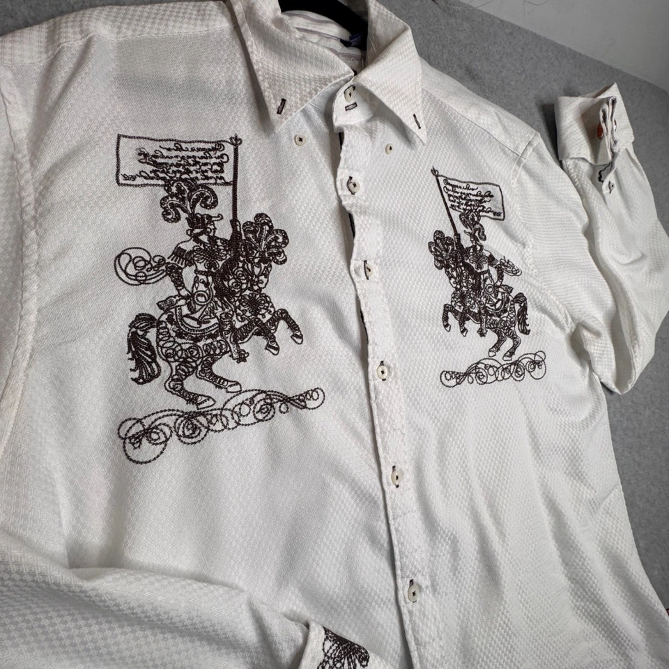 English Laundry Western Dress Shirt White Knight Embroidered Rodeo Button Down - Image 2 of 4