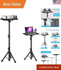 Projector Stand Tripod Adjustable, Laptop Height from 23.5 to 46.5 inches wit...