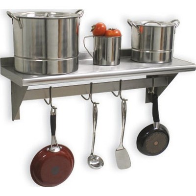 Advance Tabco 48 in x 12 in Stainless Steel Wall Shelf w/ Pot Rack