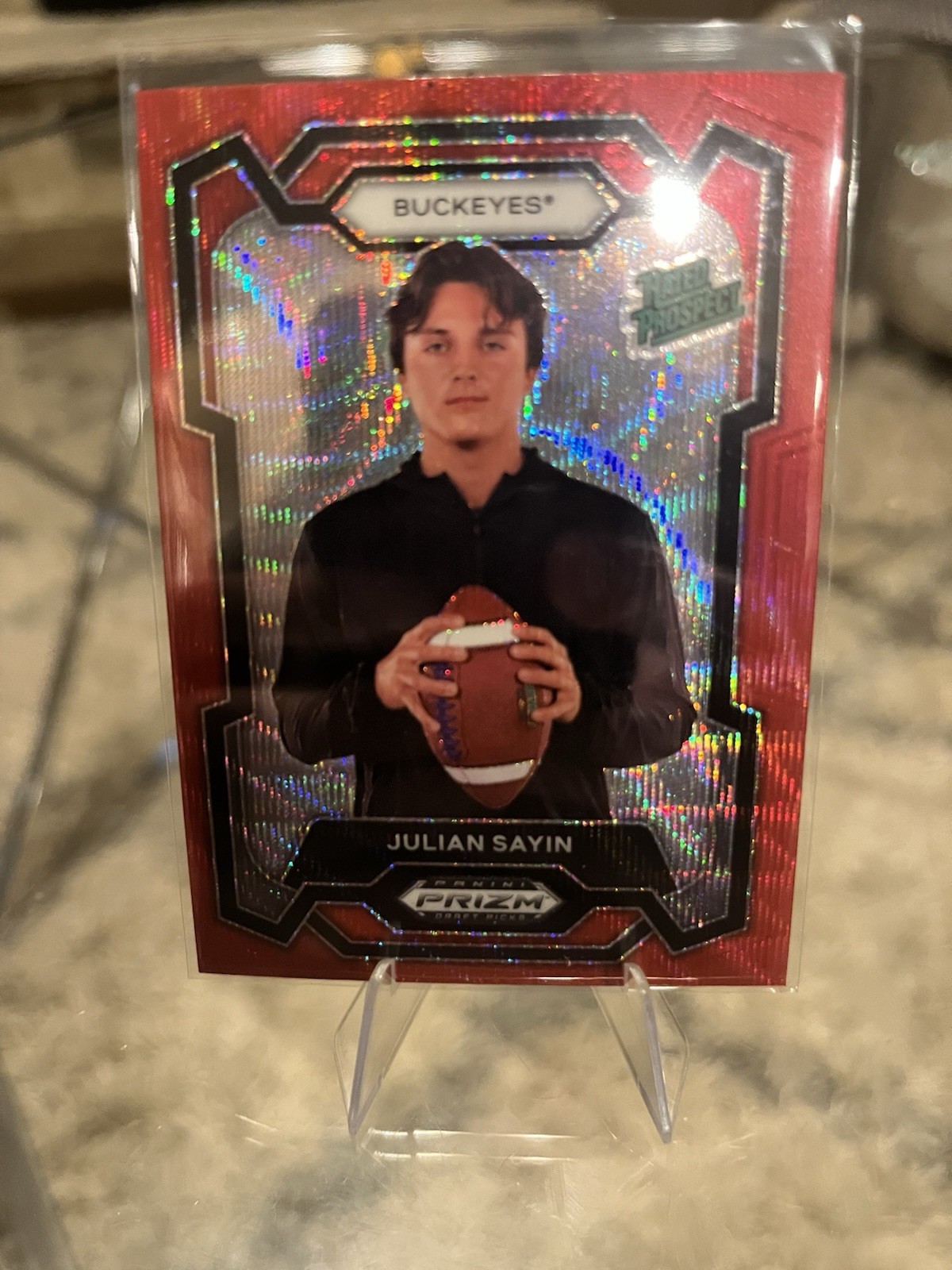 2024 Panini Prizm Draft Picks JULIAN SAYIN Buckeyes Ruby Red Wave RC Rookie