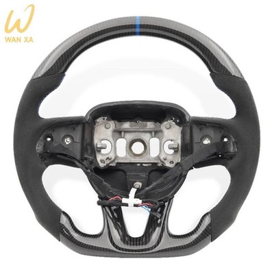 BLUE LINE Carbon Fiber Steering Wheel for Dodge Challenger Charger HELLCAT 2015+