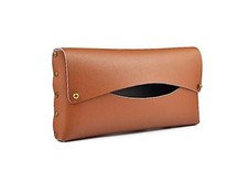 Car Tissue Holder, Tissue Case for Sun Visor, PU Leather Backseat Napkin Tan