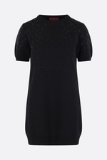 GUCCI Black Wool Blend Crystal Mini Dress New & Authentic