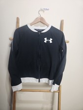 Under Armour Cold Gear Black White Trim Full Zip Activewear Jacket Youth XL