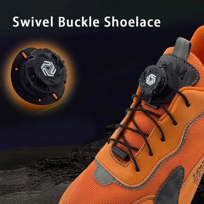 1/2 Pair No-Tie Automatic Shoelaces Swivel Buckle Laces for Kids & Adults