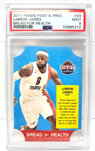 2011 Panini Past & Present Bread for Health LeBRON JAMES Card PSA 9 MINT
