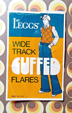 1970s Mr. Leggs Mens Wide Track Cuffed Flares USA Disco Denim Advertising Tag
