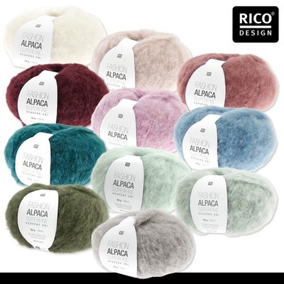 Rico Design 5 x 50 g Fashion Alpaca Superfine Heavens Uni Wolle 11 Farben