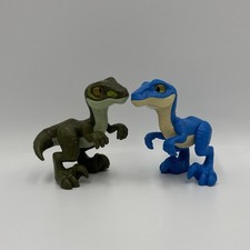 Jurassic World Imaginext Dinosaurio Raptor Velociraptor Juguetes Verde Charlie y Azul