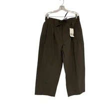 Zara Womens Pants Trousers Drawstring XL brown Khaki wide leg  2646/345 NWT