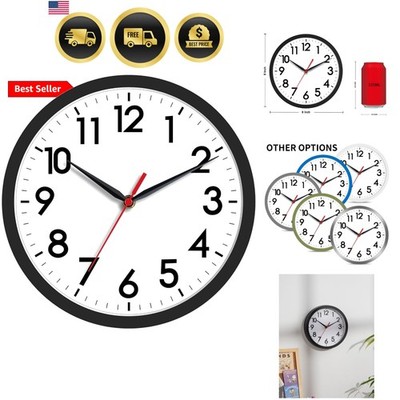 Wall Clock, Modern Small Wall Clocks Battery Operated 8 Inch, Silent Non-Tick...