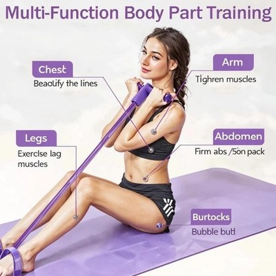 6 Tube Pedal Resistance Device,Exercise Bands with Handles,Pedal Resistance Band