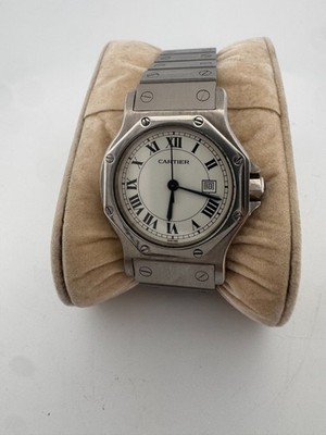 Cartier Octagon reference 2965   Stainless Steel Roman Dial   Vintage 29