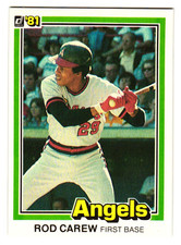 1981 Donruss - Rod Carew #49 California Angels HOF