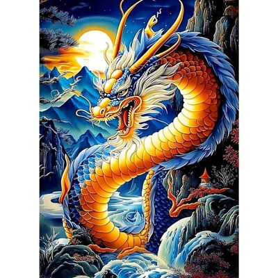 Diamond Painting Kit Drachen 30x40cm DIY 5D Diamant Bilder Kunsthandwerk