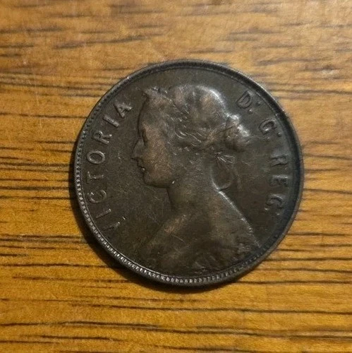 Photo of a 1865 Newfoundland Large Cent from an eBay listing that sold on Apr 27, 2026