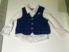 John Lewis Heirloom Boys Mock Waistcoat Shirt Set 12-18 Months Smart