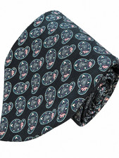 Robert Talbott for Page Foster Silk Tie Teal Paisley 63.5โ Made in USA