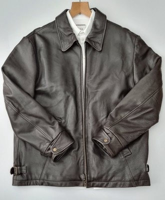 CORTEFIEL 'LARGE' braune Narbenleder JACKE Blouson TOP Klassiker