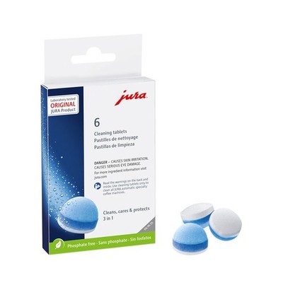JURA 3 Phase Cleaning Tablets for Automatic Coffee Machines - 6 Pack